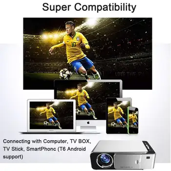 TOPRECIS T6 LCD Projektorius, TV 3500 Liumenų 1280x720P HD Mini LED 3D Projektorių Namų Kino Beamer WIFI USB 1+8G 