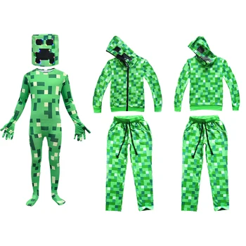 Vaikai Berniukai Helovinas Kostiumas Žaidimas Zentai Bodycon Jumpsuit LED Kaukė Vaikų Karnavalas Šalies Hoodies Kelnes Cosplay Disfraces